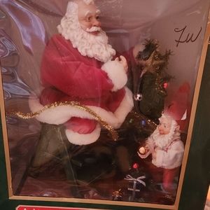 Vintage Trim A Home Santa with Elf decorative tree 14 in